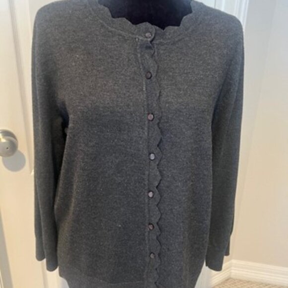 NEIMAN MARCUS Cardigan Sweater | Charcoal grey | Size XL - Picture 4 of 9